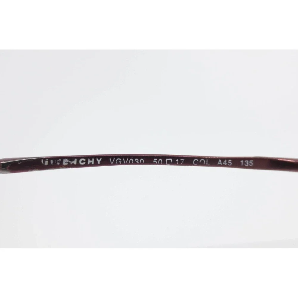 Givenchy VGV030 Oval Eyeglasses Burgundy Metal Frames Italy 50-17-135 Col A45